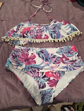 Tropical Halter Bikini Set